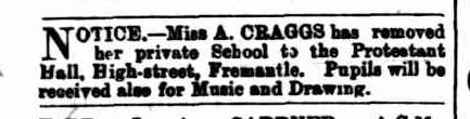 1896 begins school in Fremantle