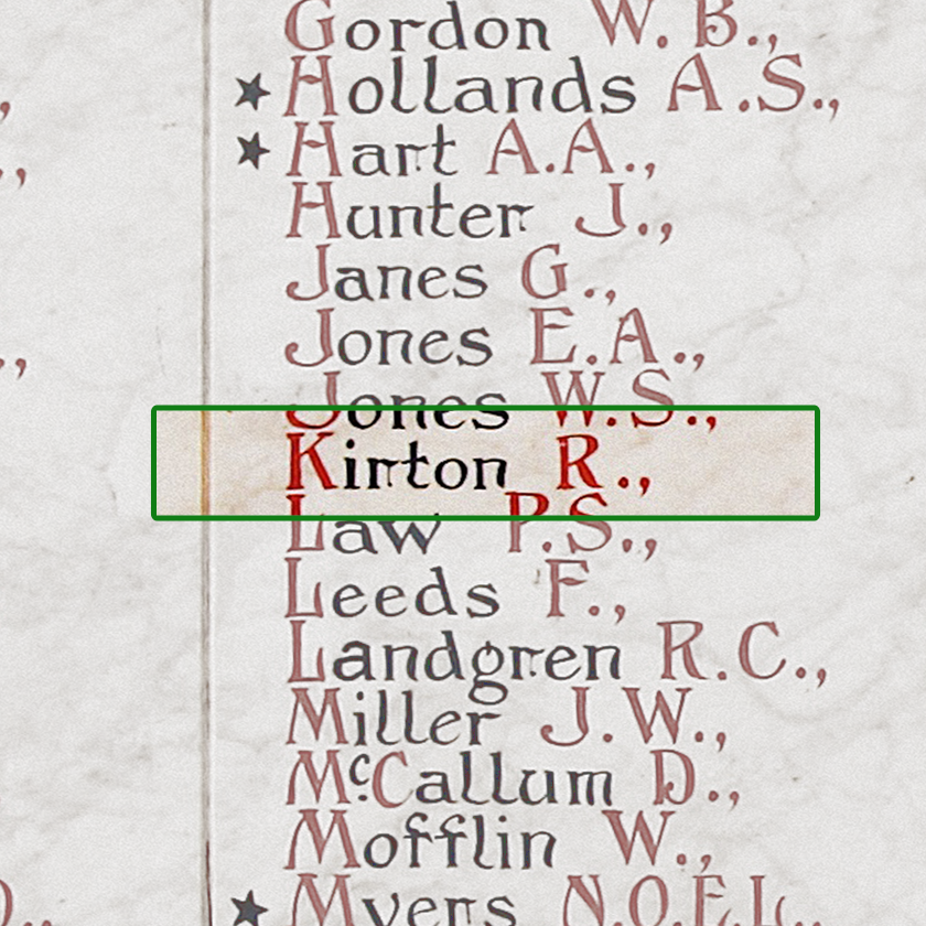 KIRTON, GERVASE ROLAND, PRIVATE, AUSTRALIAN STATIONARY HOSPITAL 2