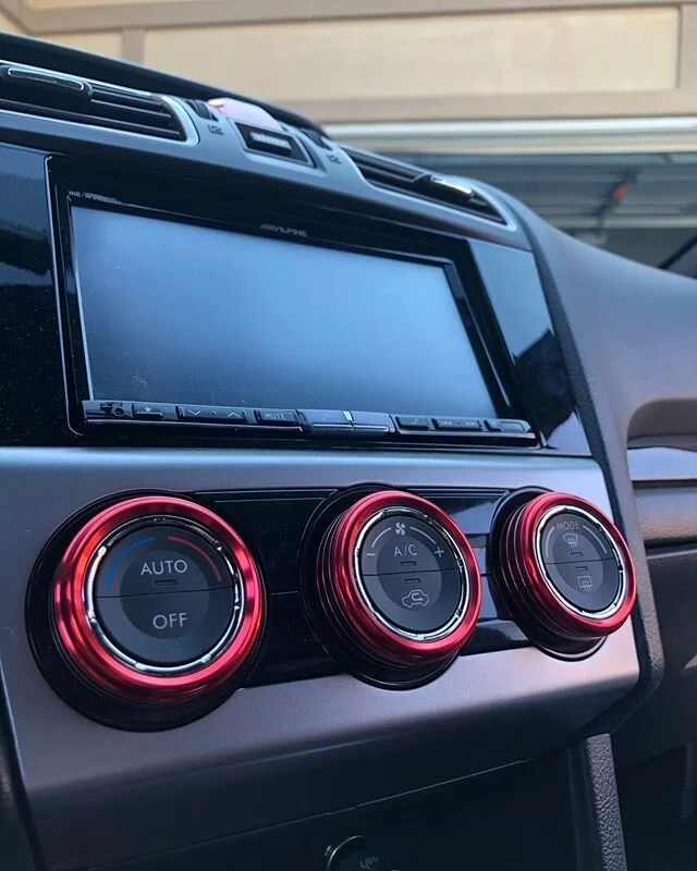 New VORCOOL AC Knob Ring Covers in Anodized Red! The Suby is getting some love right now! These make the interior pop and honestly the easiest little mod you could do! What do you all think?
&bull;
&bull;
&bull;

#subaruwrx #subaru #wrx #subarunation