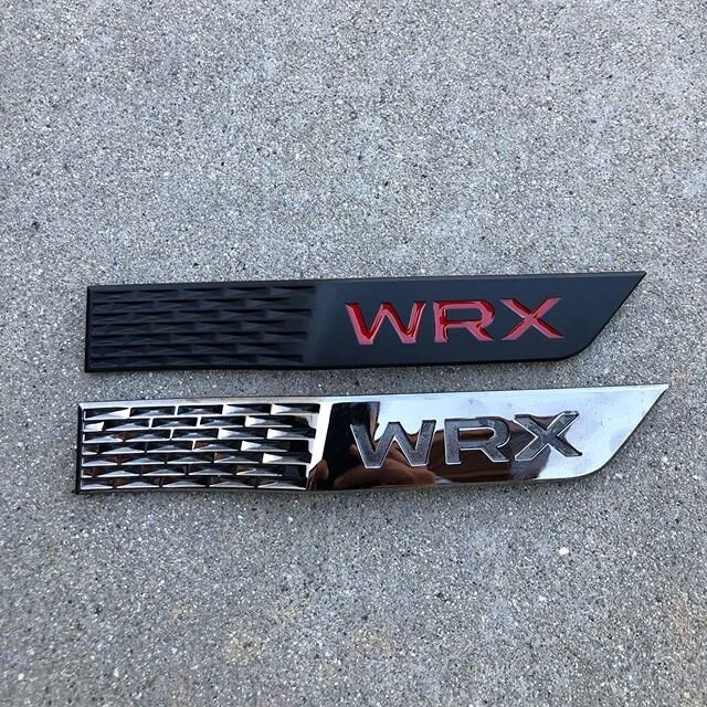 Brand new fender badges for the Subaru! Satin black with red writing! Definitely beats the chrome! Highly recommend these to add more color to your car! What do you guys think?!? &bull;
&bull;
&bull;

#subaruwrx #subaru #wrx #subarunation #subarulove