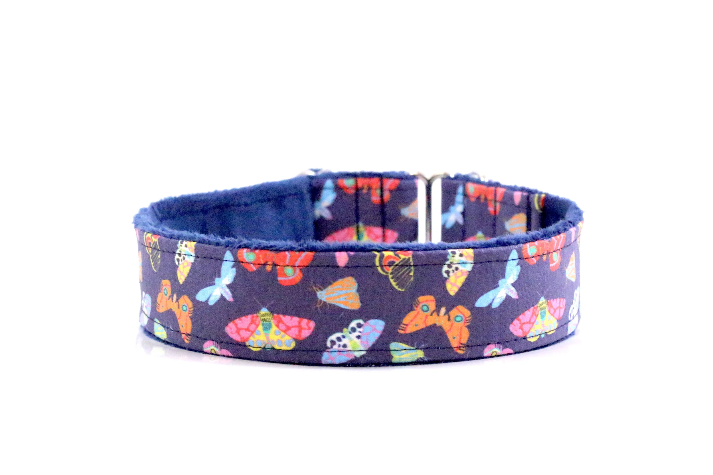 Colorful Moths on Navy