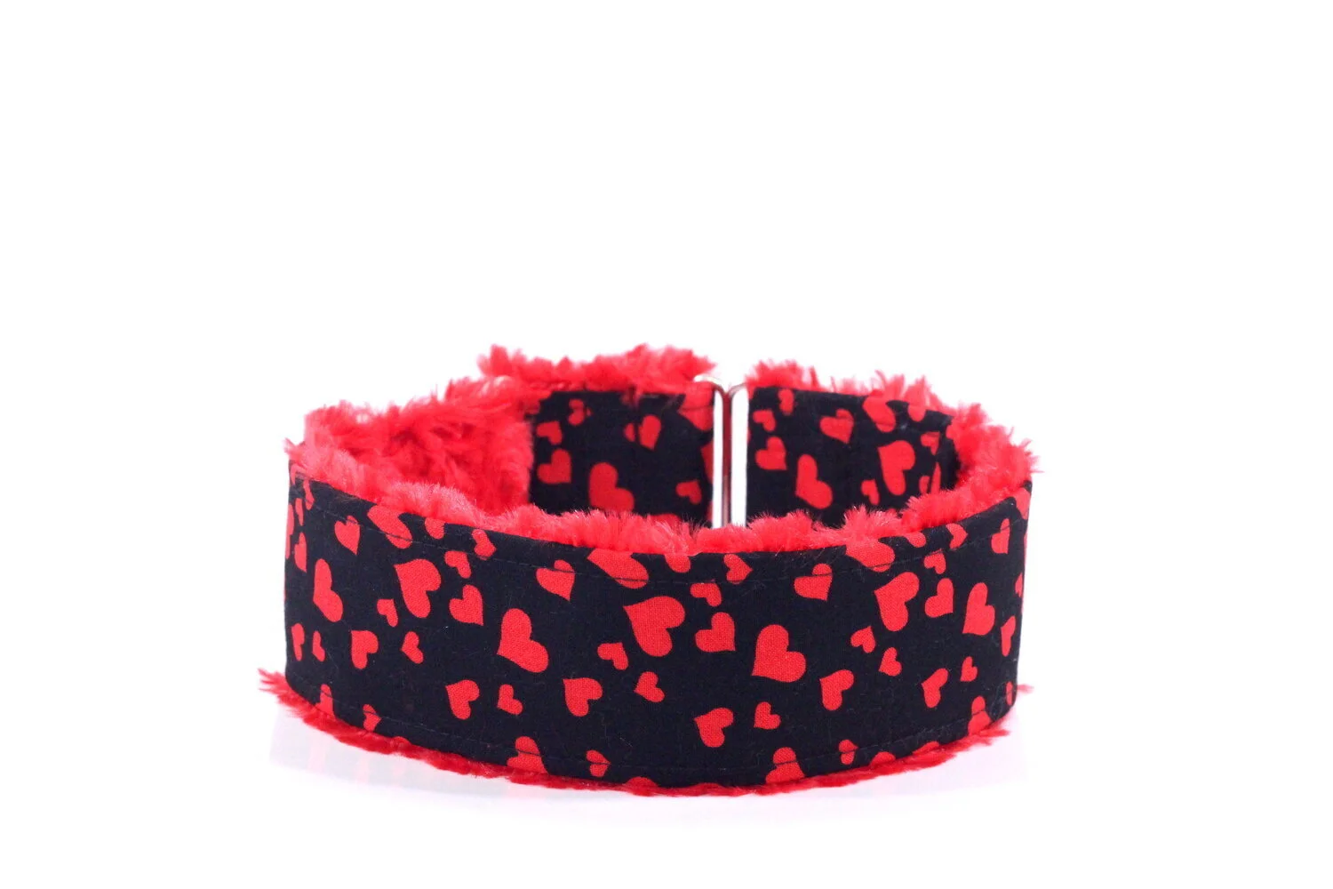 Scattered Red Hearts on Black