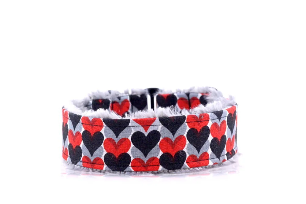 Black, Red and Grey Hearts