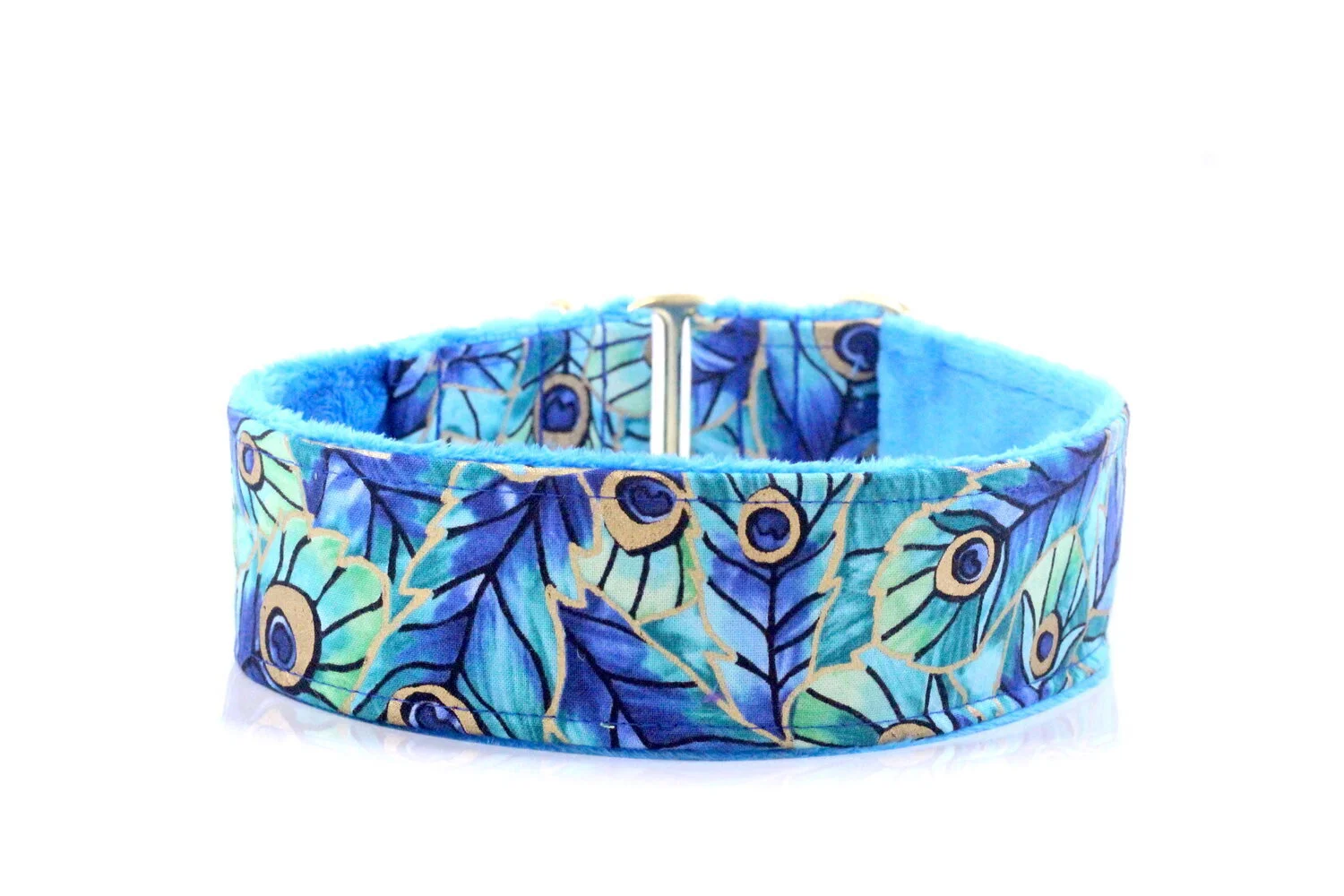 Gold Lined Geometric Peacock Feathers