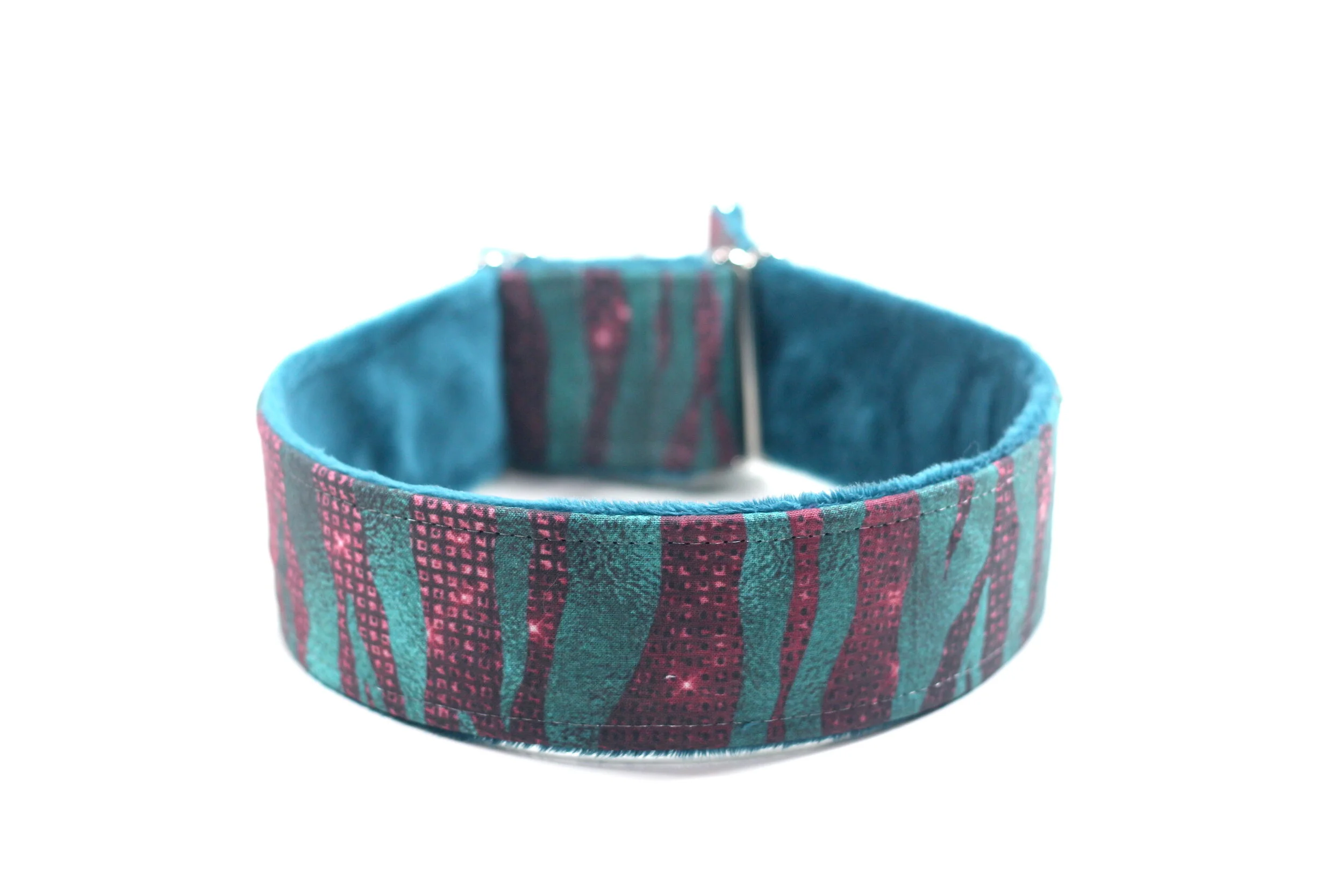 Teal and Burgundy Tiger Stripes