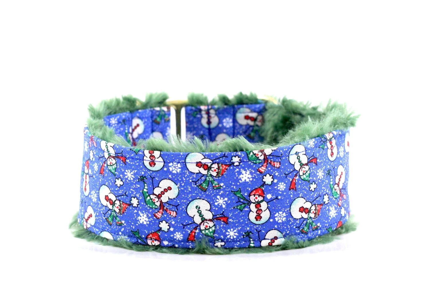 Tiny Snowmen on Blue