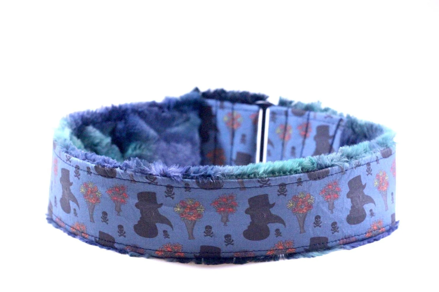 Blue Plague Doctor Skulls and Flowers