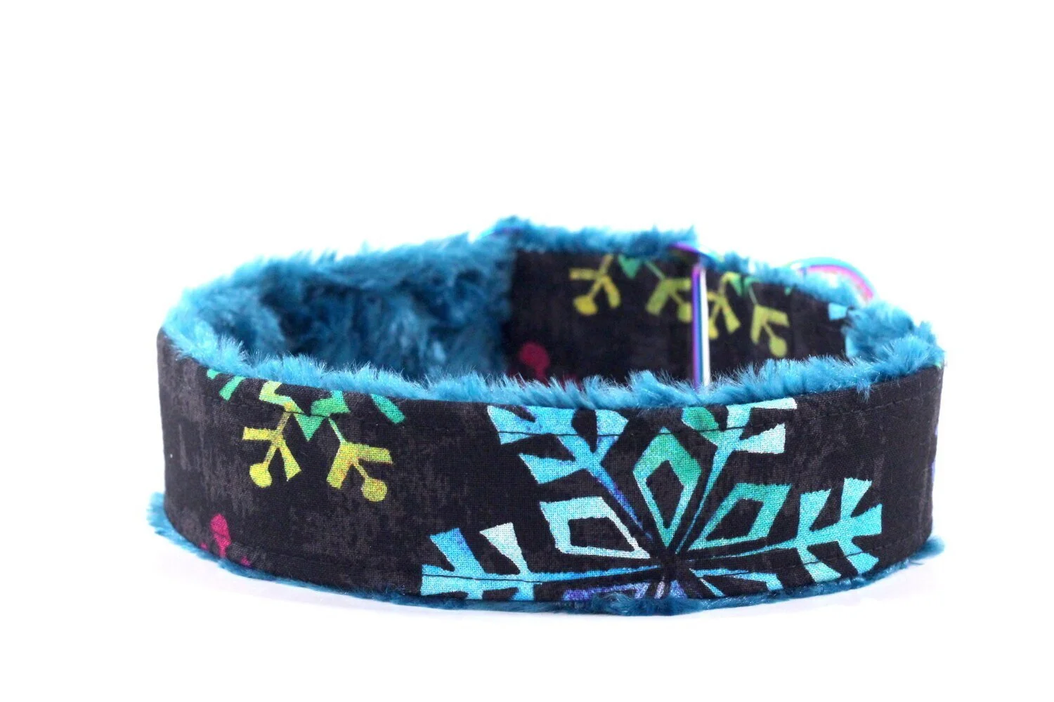 Large Rainbow Snowflakes on Black