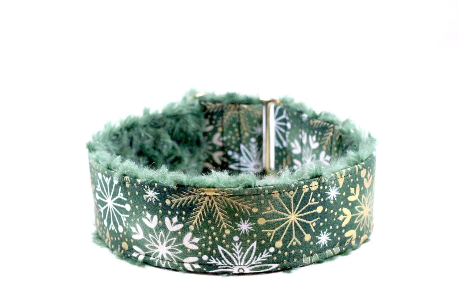 Foiled Snowflakes on Green