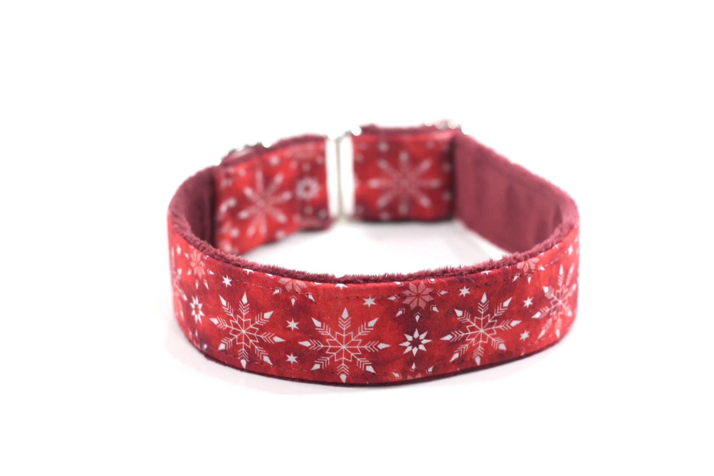 Lined Up Red Snowflakes