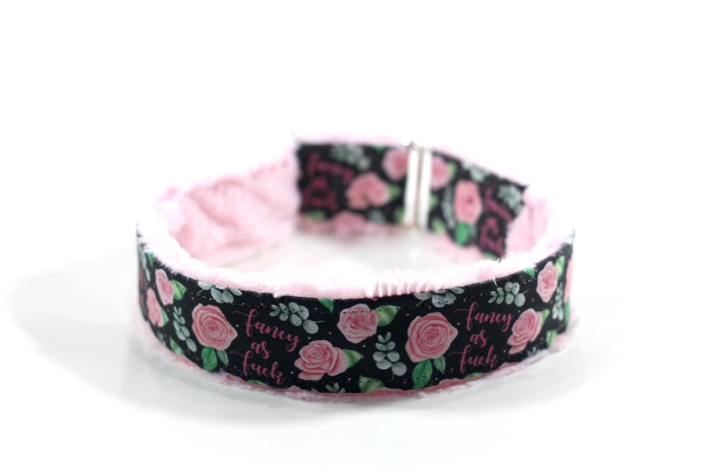 Fancy as Fuck Pink Rose Floral on Black