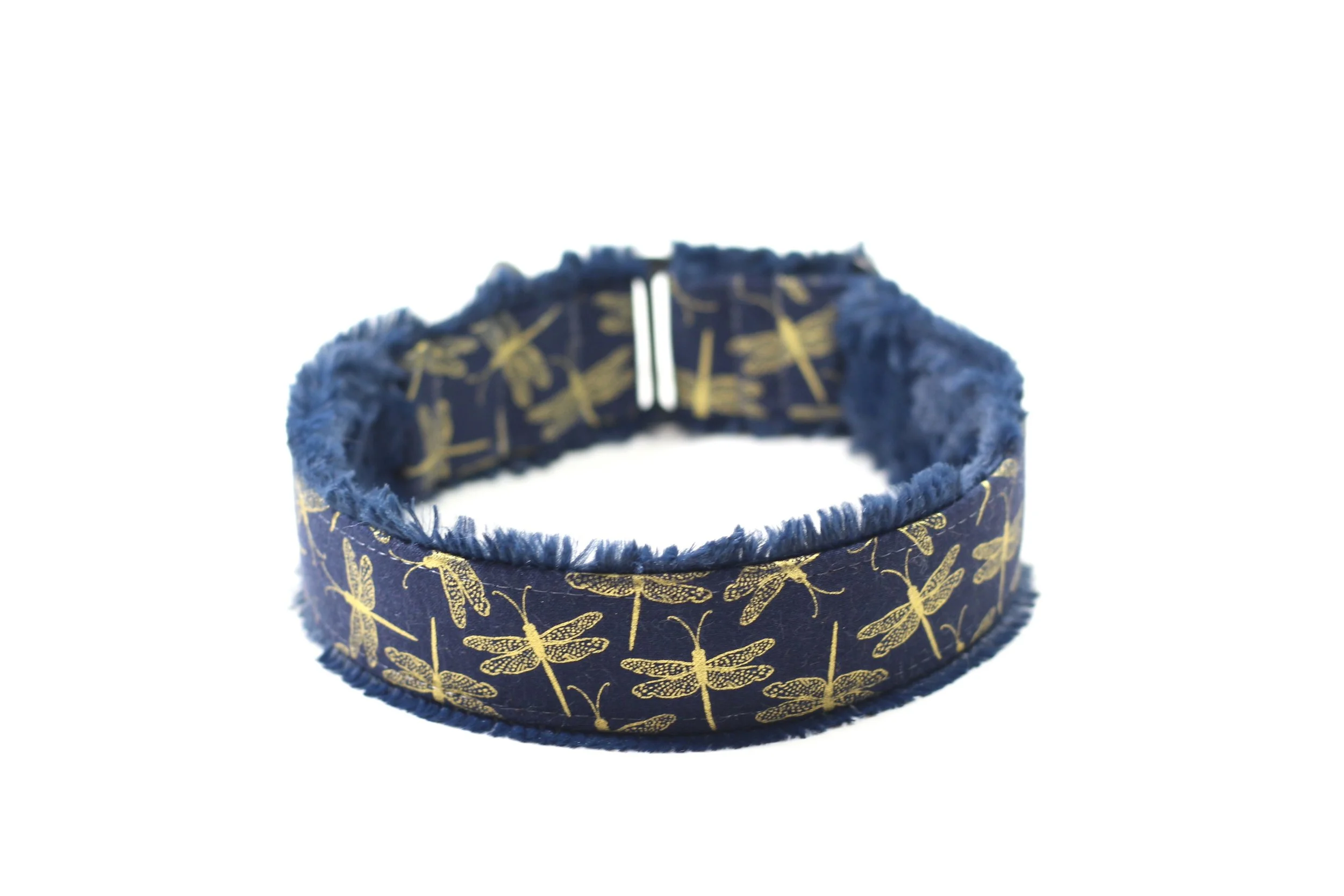 Golden Dragonflies on Navy
