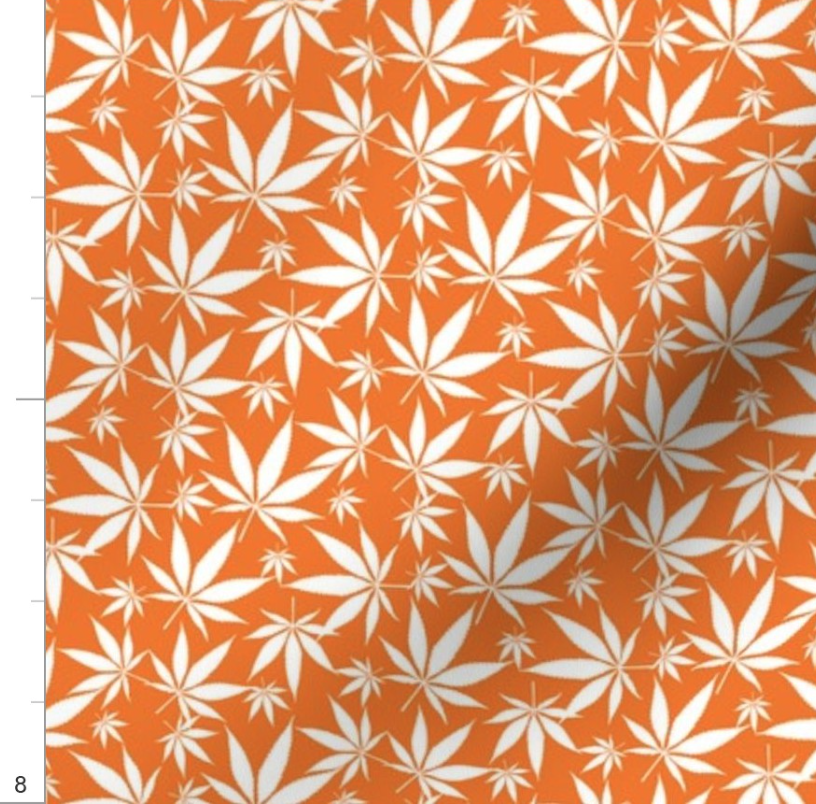 Scattered Orange Cannabis Leaves (sf)