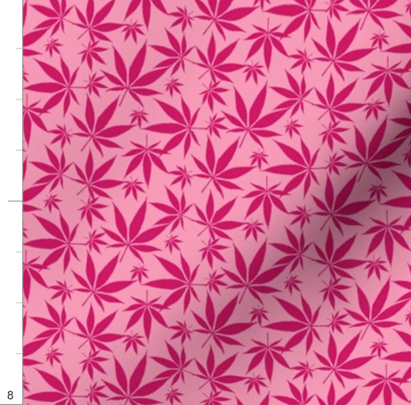 Scattered Pink Cannabis Leaves (sf)