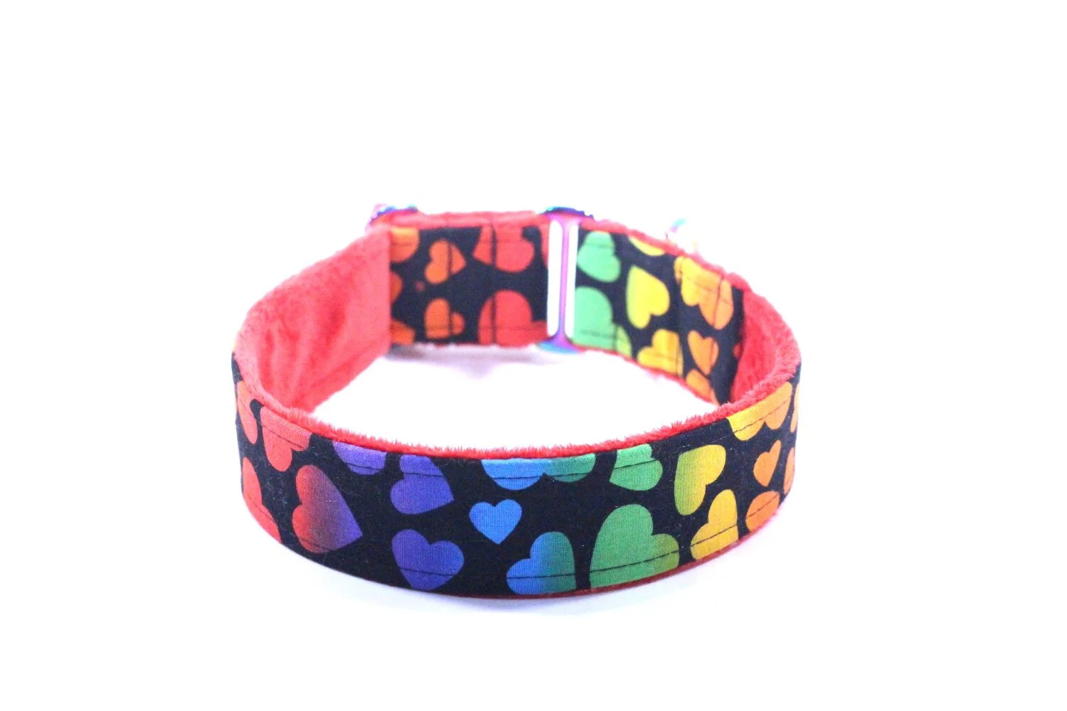 Rainbow Ombre Hearts on Black