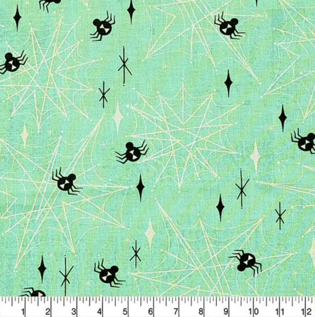 Teal Spiderwebs and Spiders