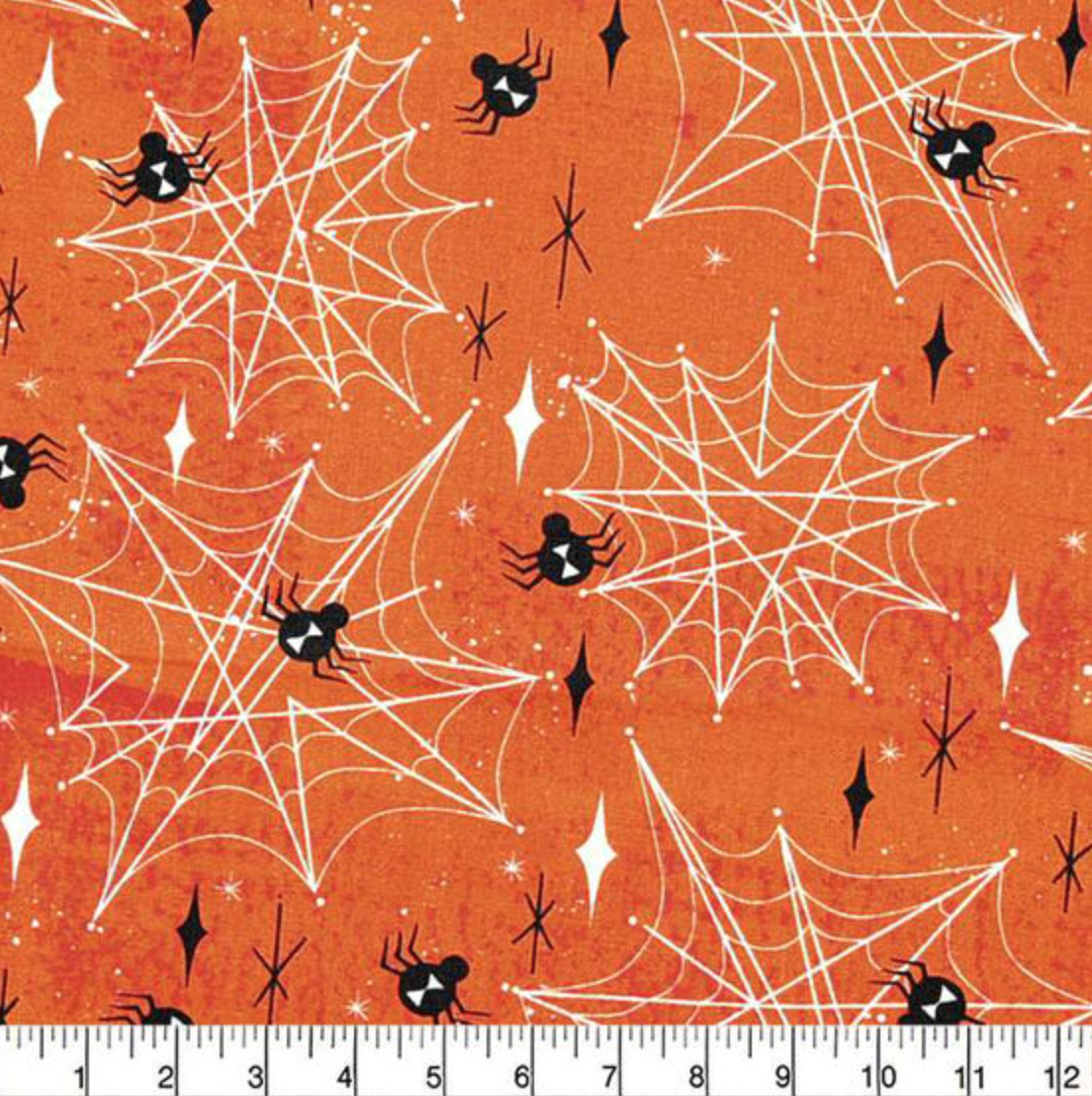 Orange Spiderwebs and Spiders