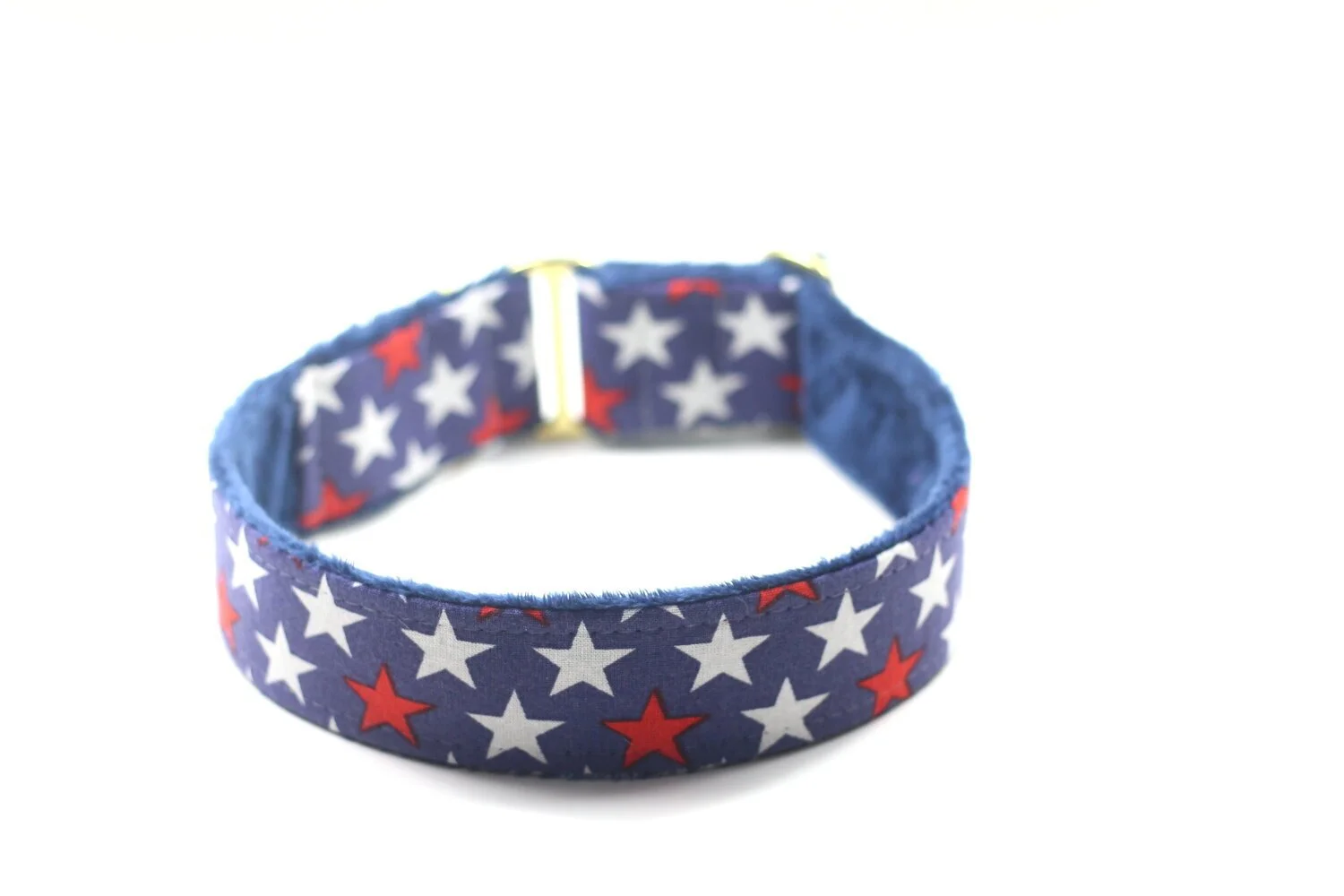 Small Red and White Stars on Navy