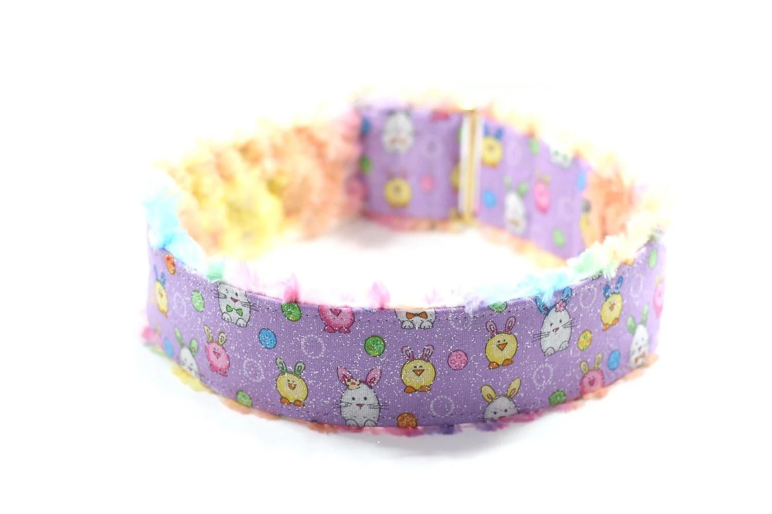 Bunnies, Chicks and Eggs on Glitter Purple