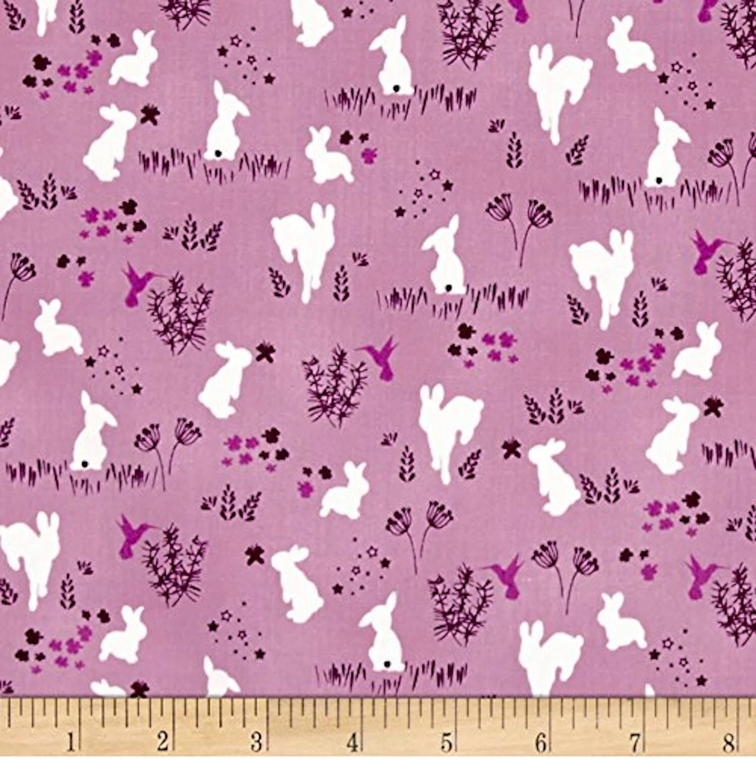 Bunnies and Hummingbirds on Pink
