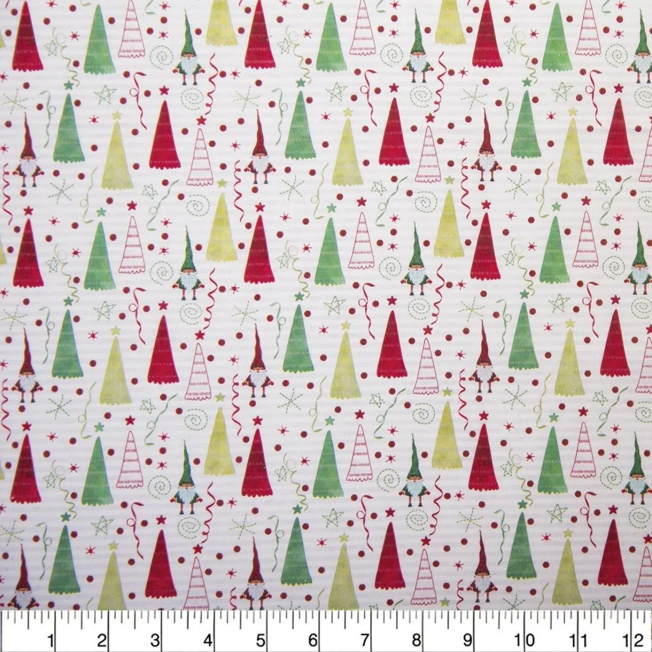 Gnomes and Christmas Trees on White