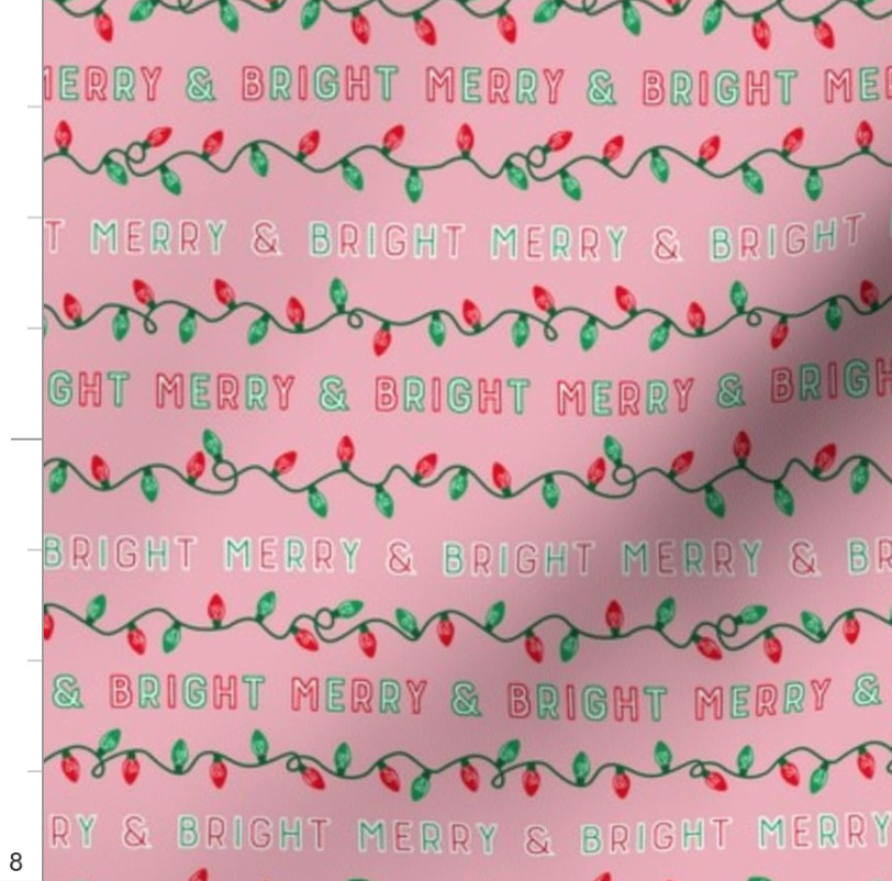 Christmas Lights Merry and Bright Pink