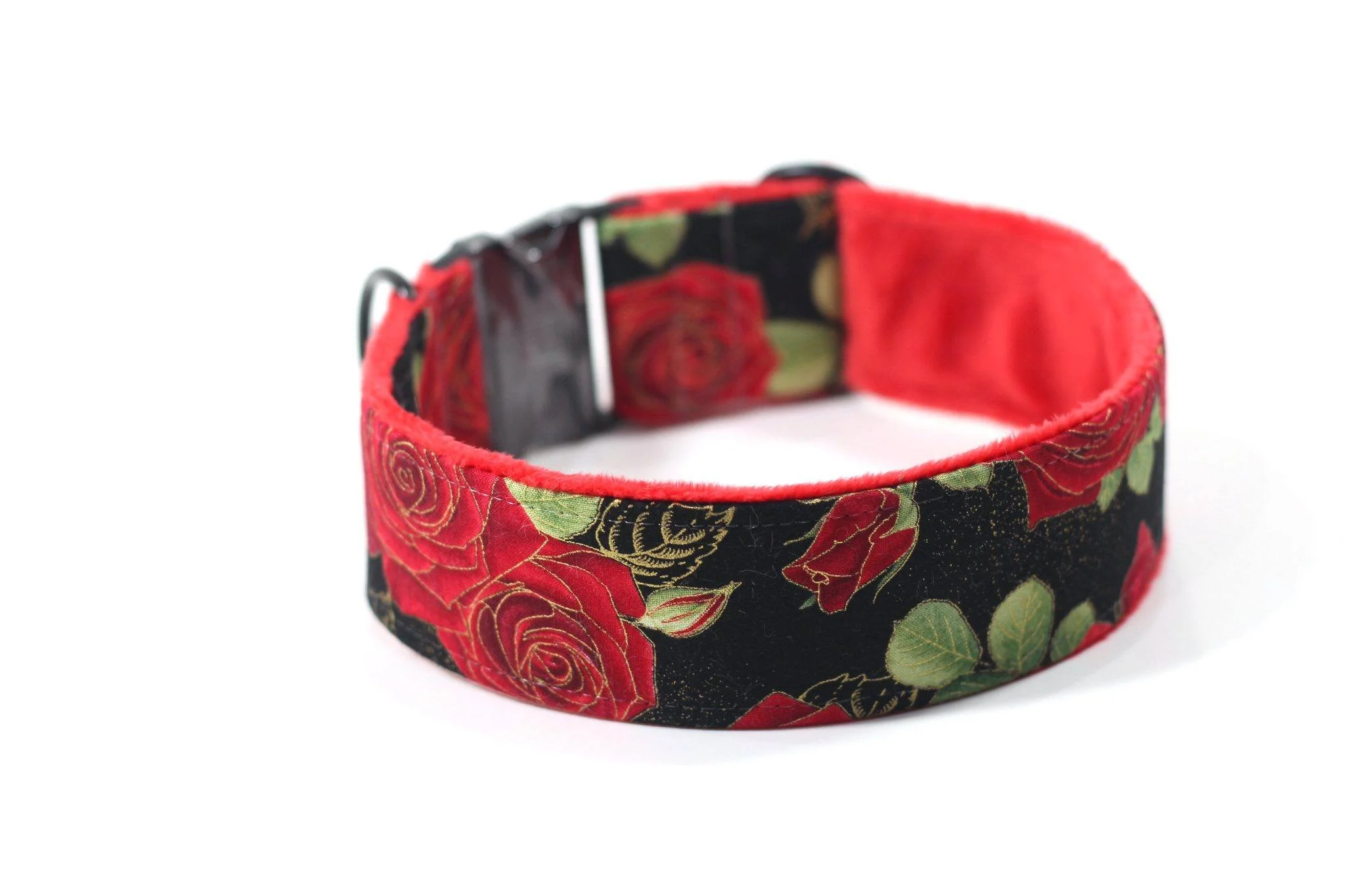 Bold Roses on Black with Gold Specks