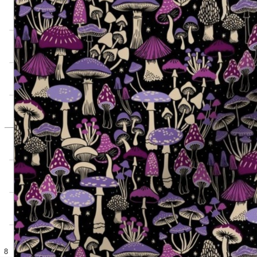 Mushroom Collection Magenta Purple