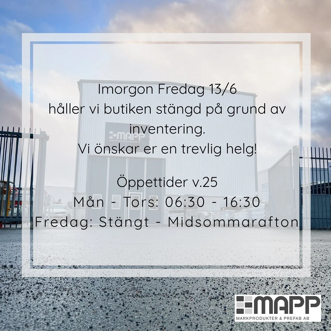 Imorgon ägnar vi oss åt inventering och nästa fredag blir det nubbe och sill. Men måndag till torsdag nästa vecka finns vi här för er som vanligt!