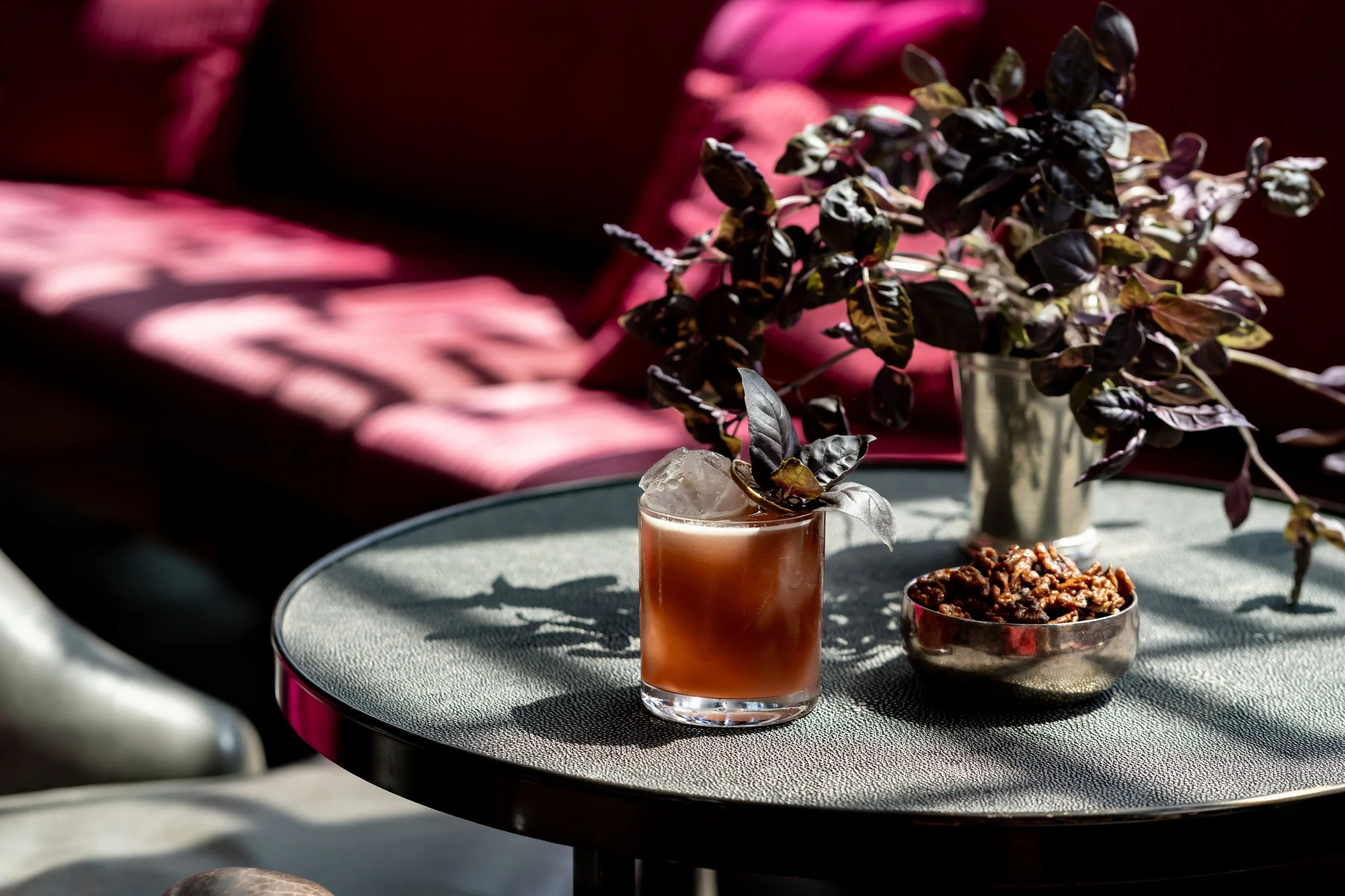 Autumn in a glass. Our Red Basil Smash combines aromatic red basil, gin, fresh lemon juice and simple syrup. A refreshing twist on a classic, made for the season.