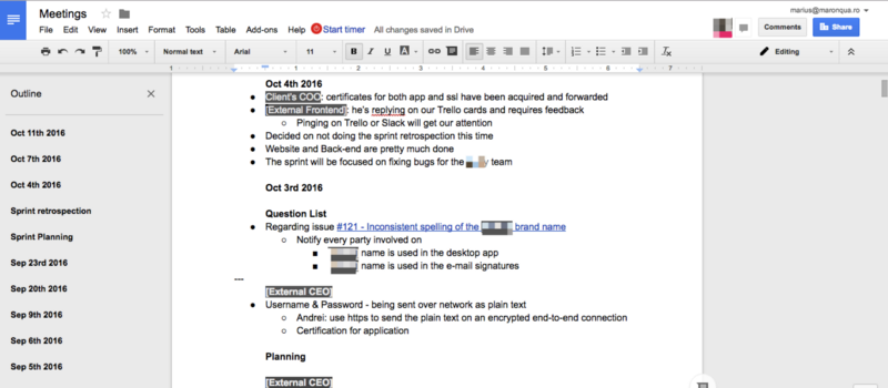 Example of a long summary inside a Google Document.