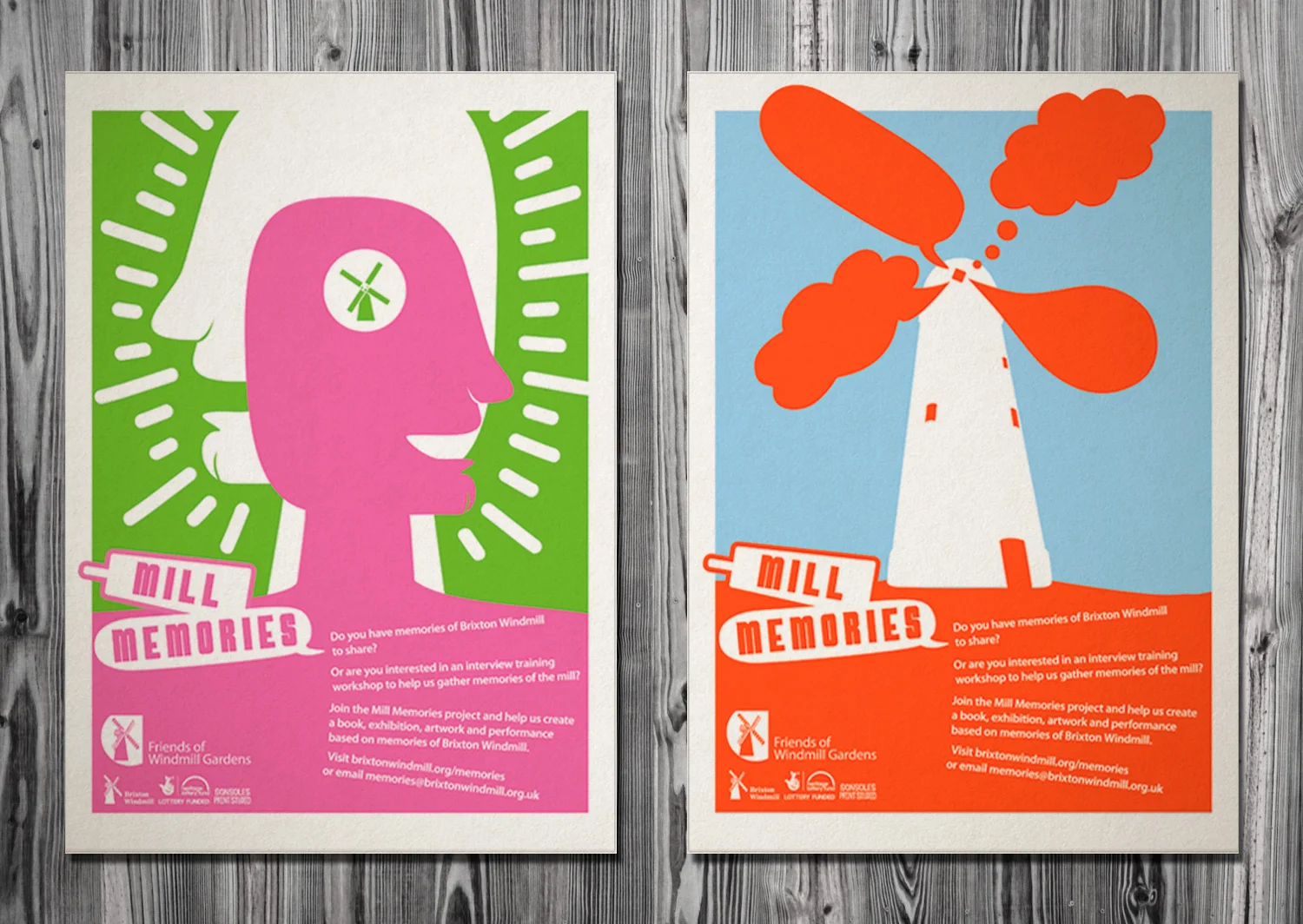 We designed posters to attract local people, whose memories would be valuable to the archive. These were displayed by local businesses, schools and clinics around South London.
