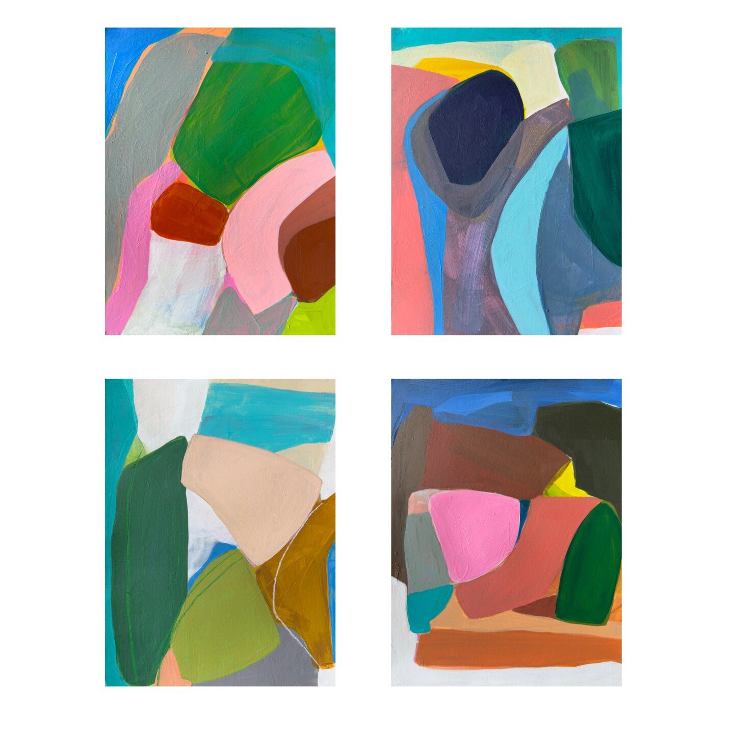 4 new color studies on paper exploring shape, space, and shade:

&bull; Closer
&bull; Breeze
&bull; Connection
&bull; Curious

Find them in my shop ----&gt; https://www.etsy.com/shop/delaMenardiereArt

#abstractart#abstractartwork#abstractartist#abst