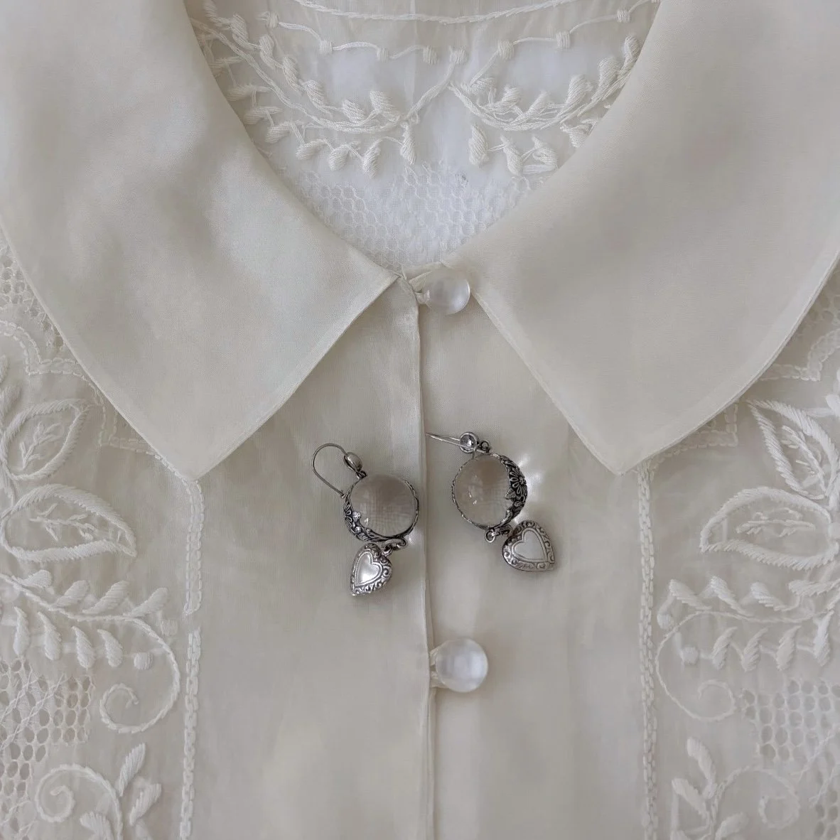 Vintage Rock Crystal Pools of Light Sterling Earrings