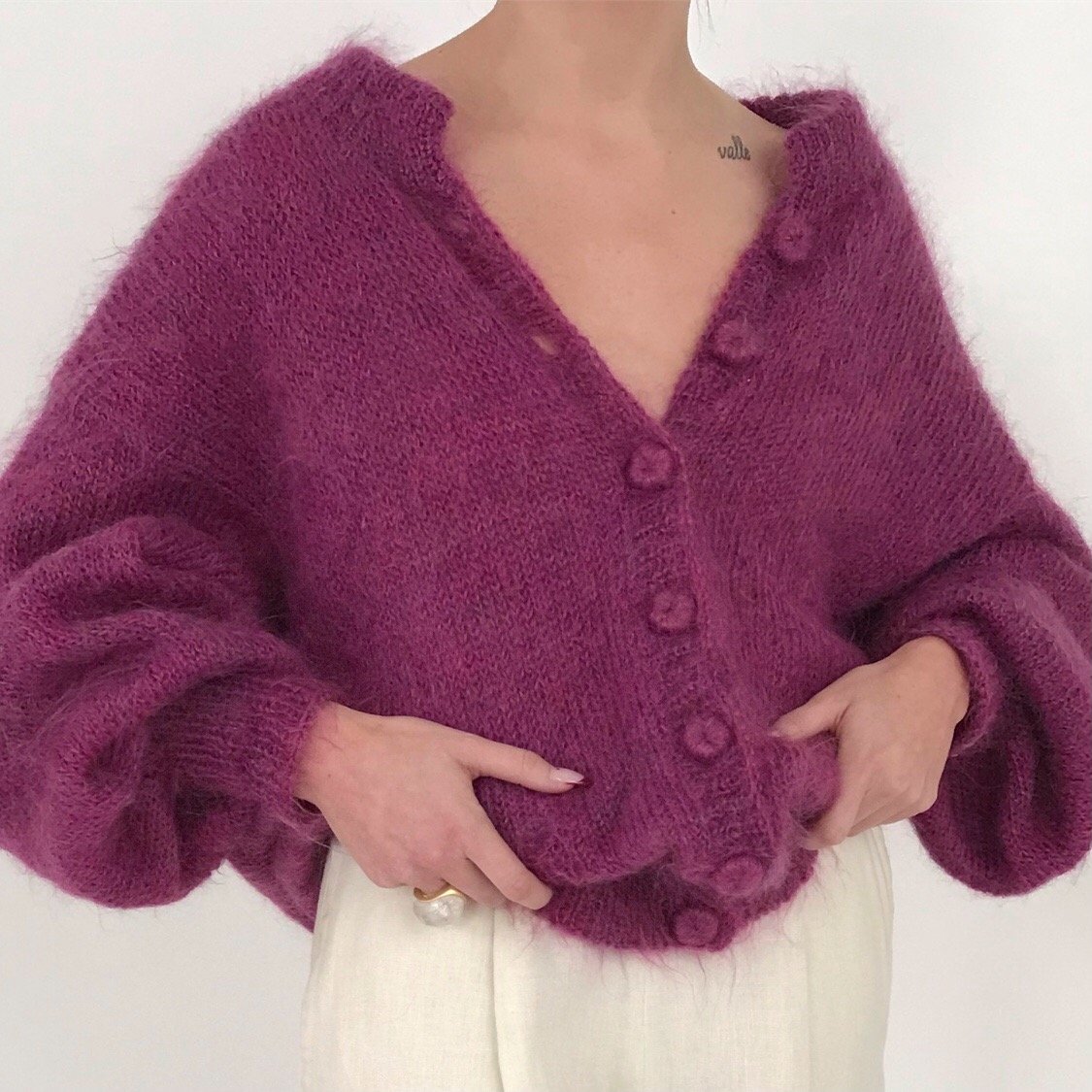 fuzzy mohair cardigan