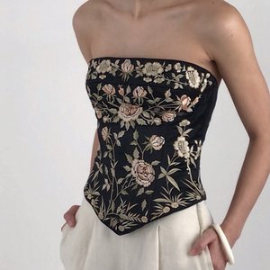Vintage 90's Designer Floral Hand Embroidered Silk Corset Top — Esmes  Drawer Too