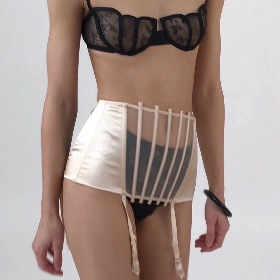 La Perla Silk Graphique Couture Garter Belt