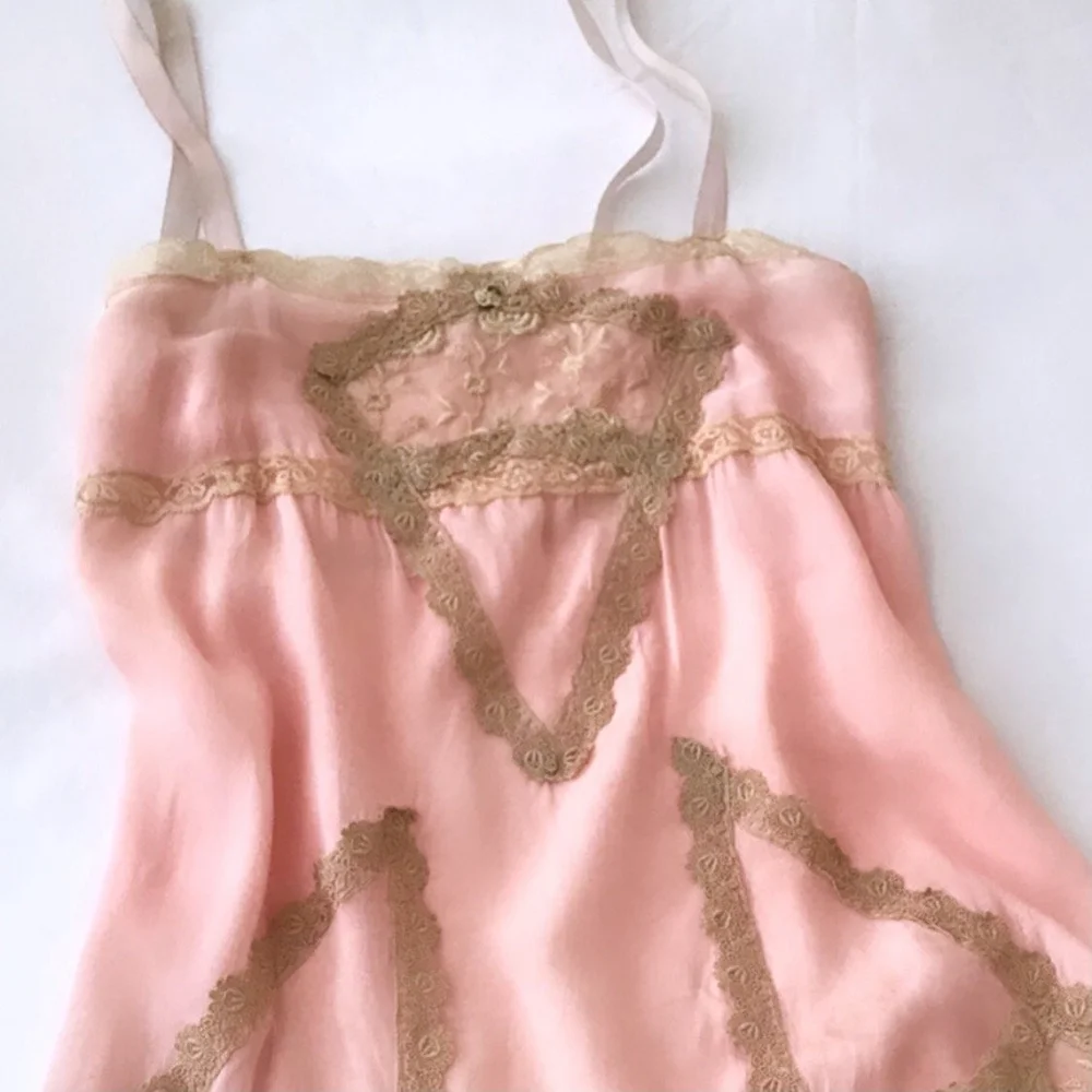 Vintage 1920's Pink Silk Lace Teddy Dress  Esmes Drawer Too