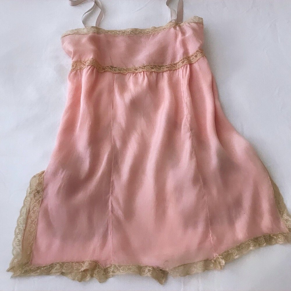 Vintage 1920's Pink Silk Lace Teddy Dress  Esmes Drawer Too