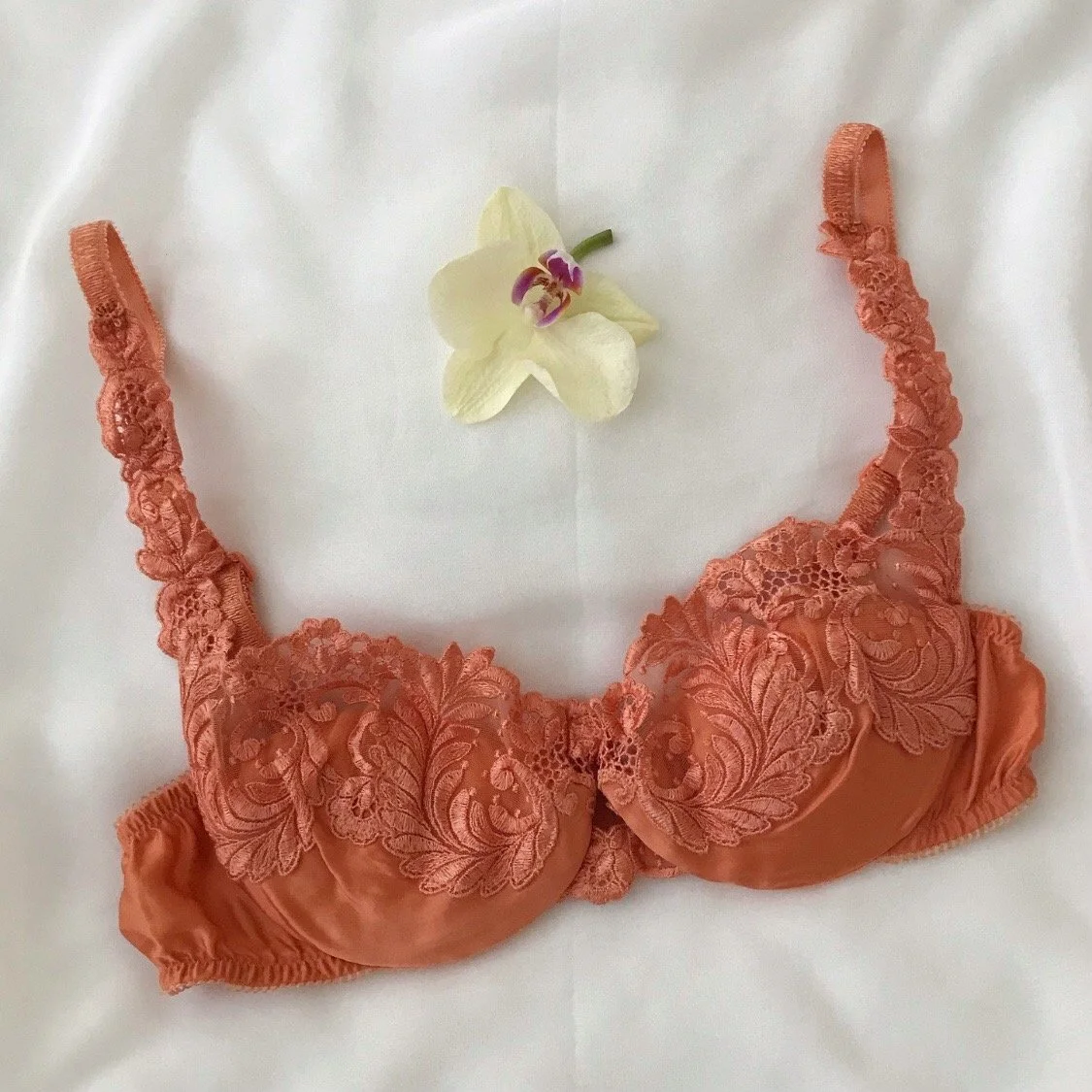 Vintage LA PERLA Persimmon Lace Bra