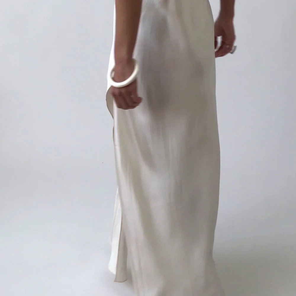 Vintage 1990's VS Cream Silk Charmeuse Slip Dress  Esmes Drawer Too