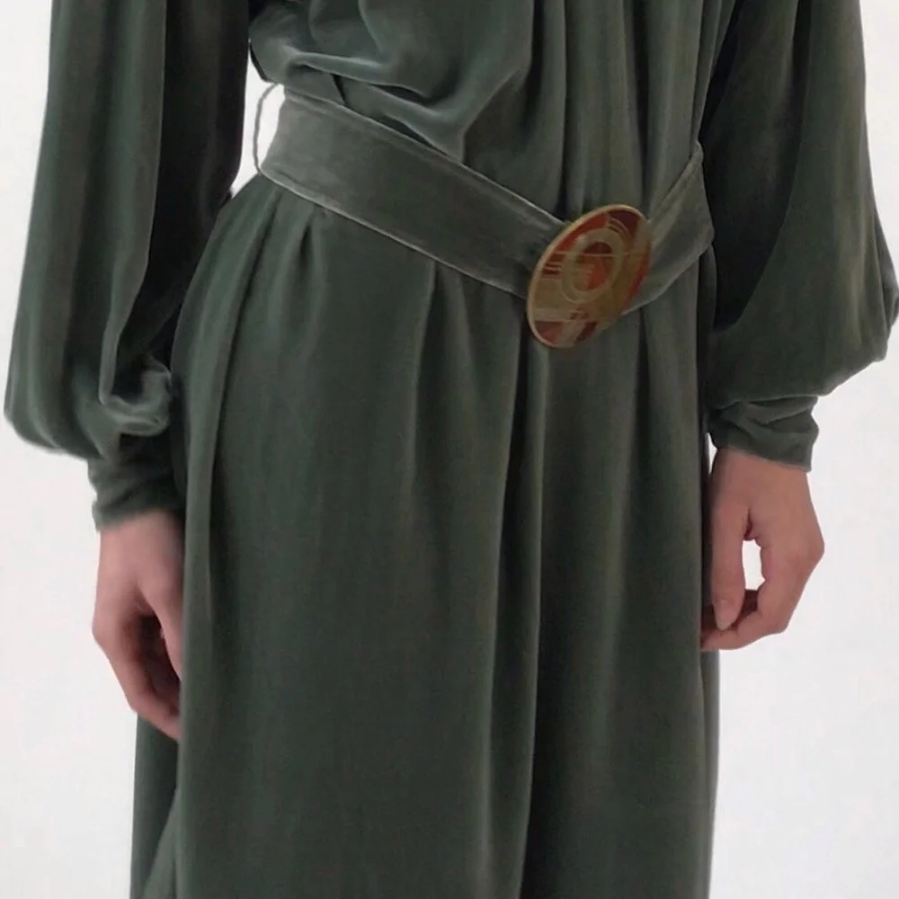 Vintage 1980's RALPH LAUREN Sage Green Velvet Dress  Esmes Drawer Too