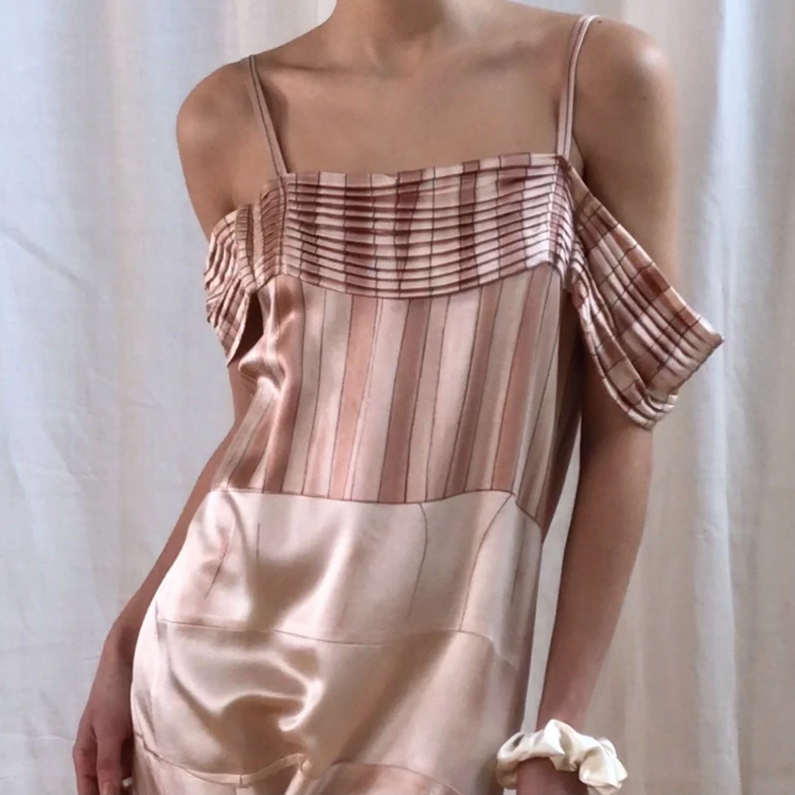 PRADA 2006 Off Shoulder Silk Dress RARE