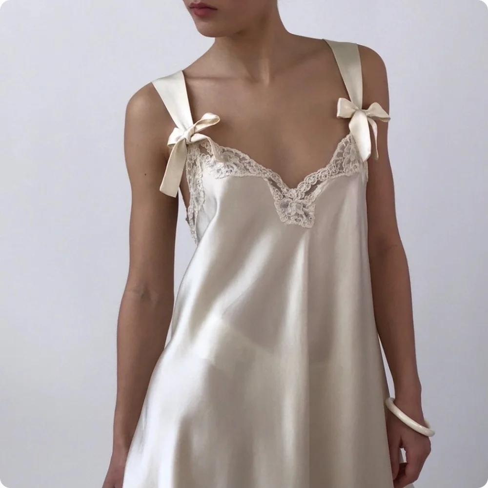 Vintage VALENTINO Cream Silk Dress  Esmes Drawer Too