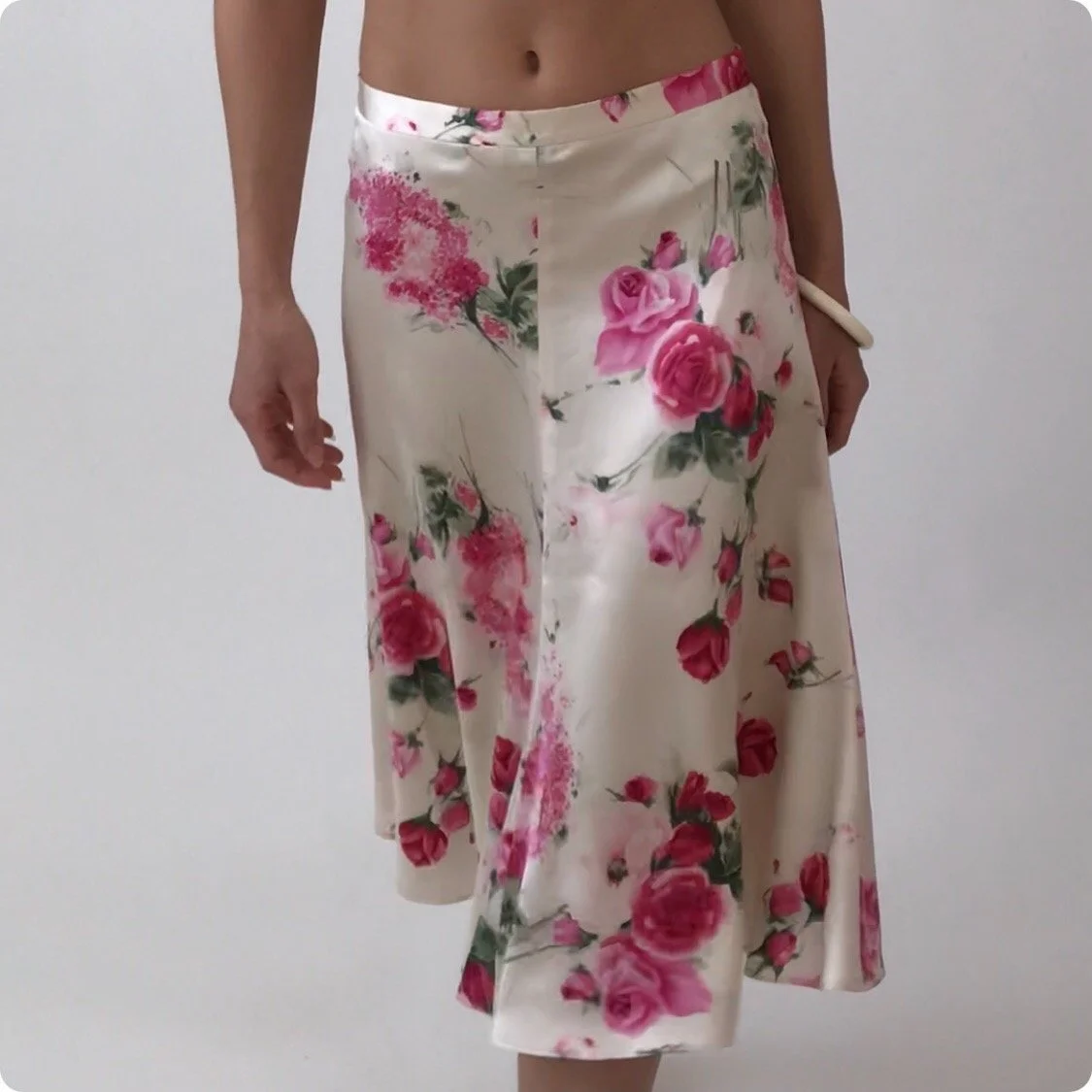 Vintage DOLCE & GABBANA Silk Rose Skirt