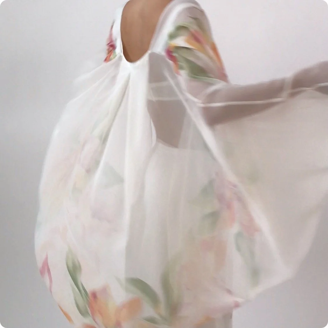 Vintage Sheer Floral Open Drape Top