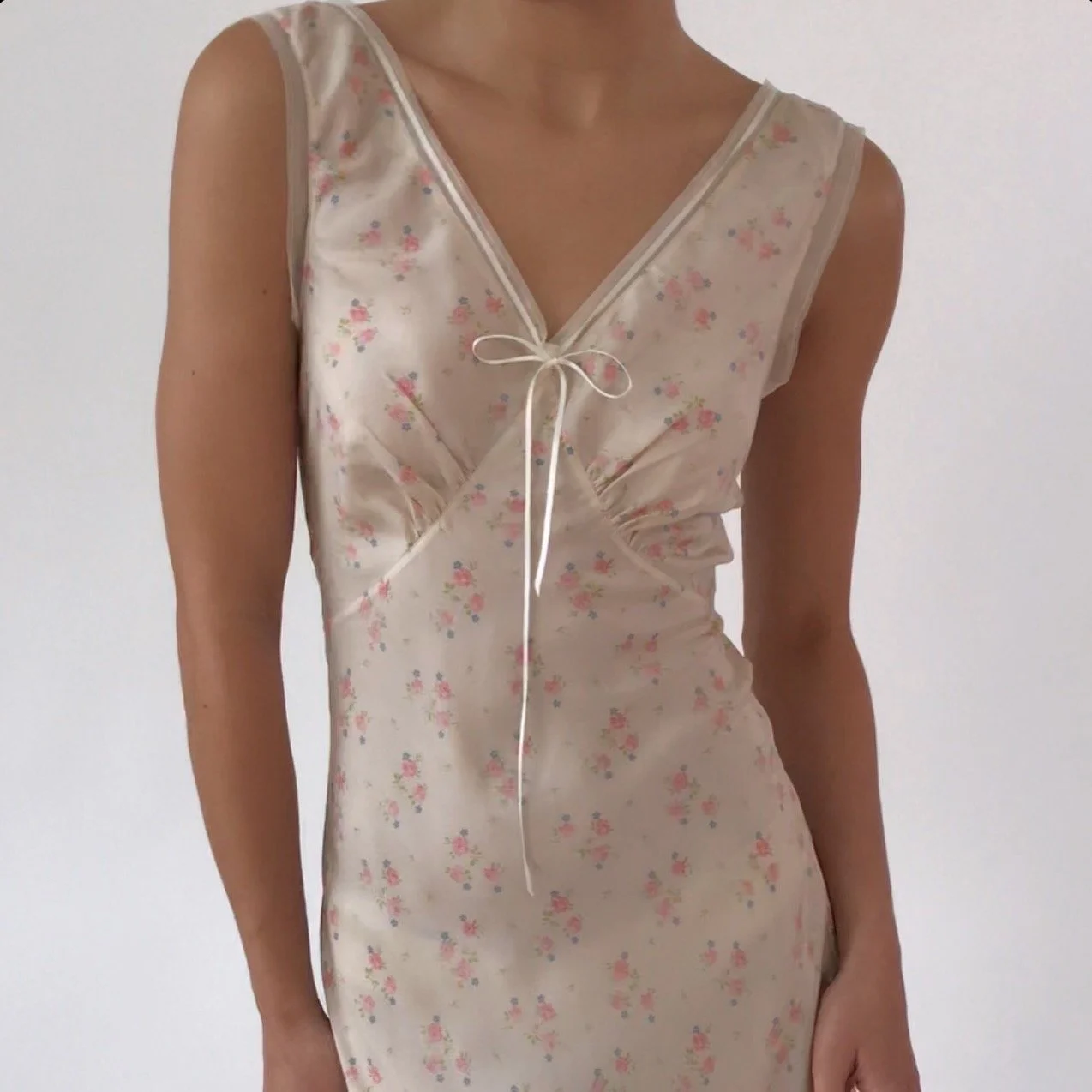 Vintage RALPH LAUREN Floral Silk Dress RARE