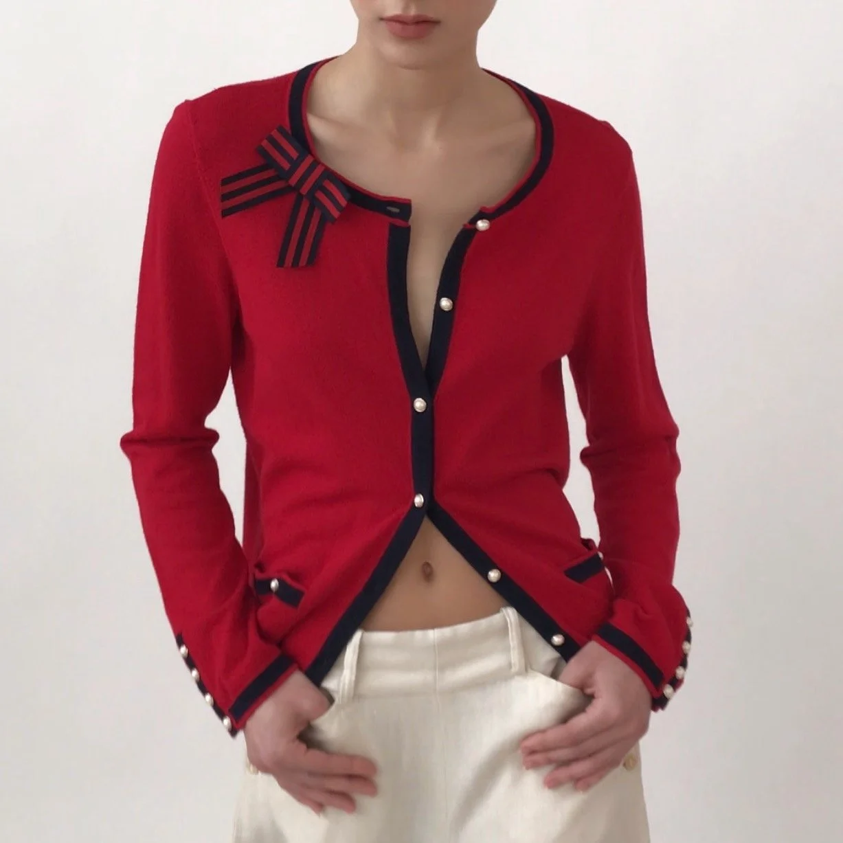 Old Entelier Cashmere Sweater Red