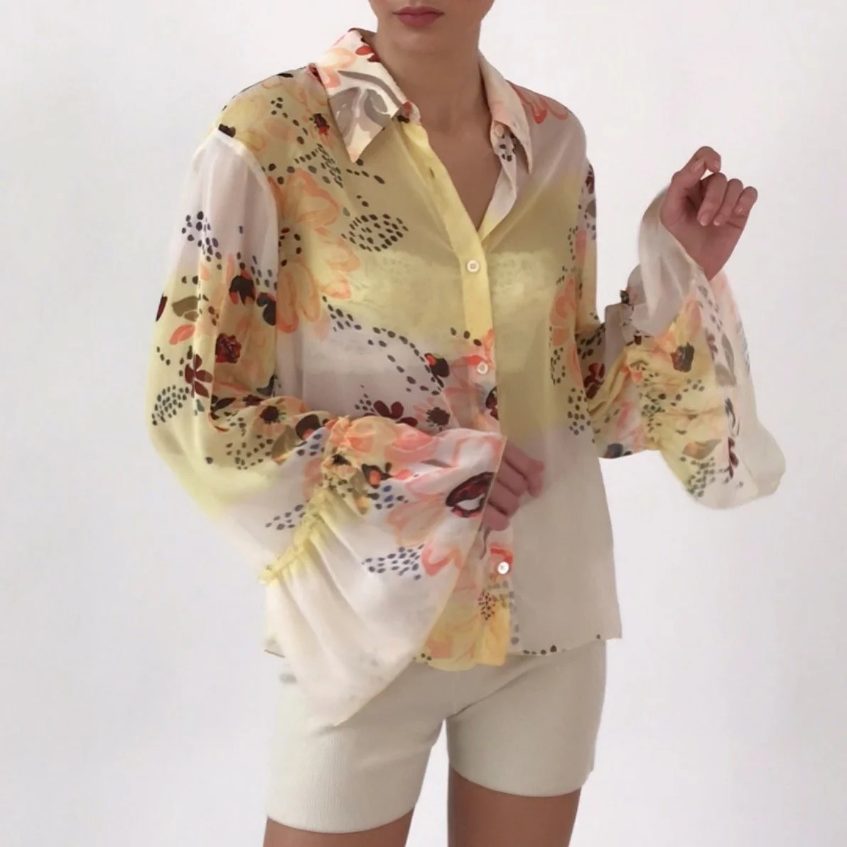 Vintage SEE BY CHLOE Floral Bell Sleeve Blouse