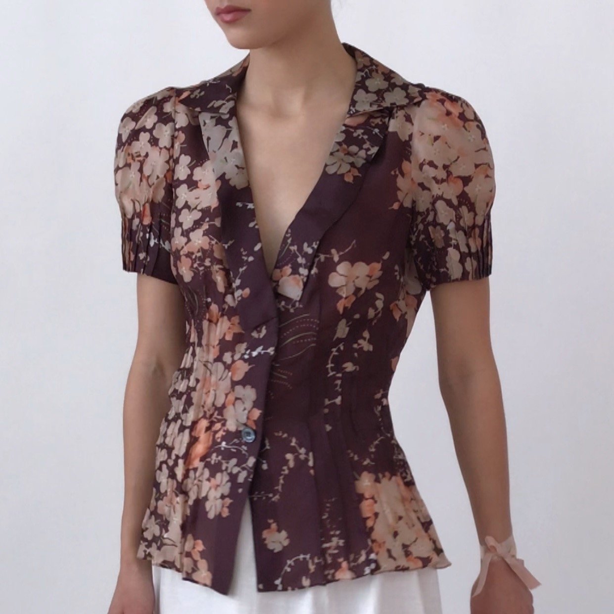 Vintage CHRISTIAN LACROIX Floral Silk Top